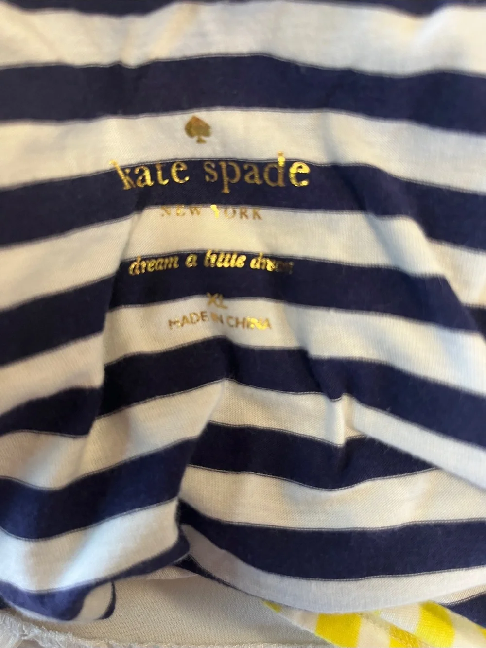 kate spade Navy, White & Yellow Striped Sleeveless Tank